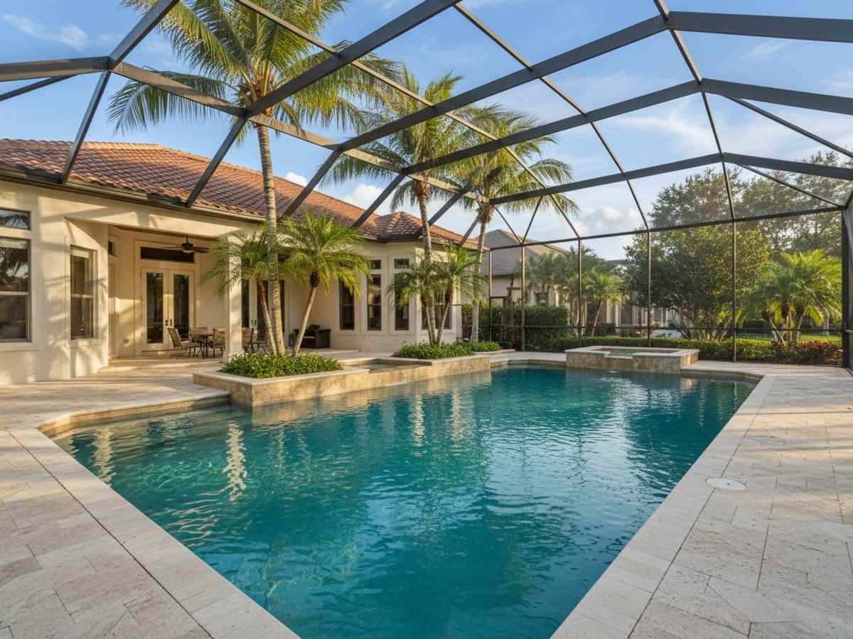 Sparkling clean swimming pool